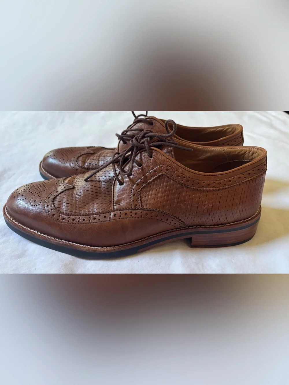 Flag Ltd F-XLite InnoGel Men’s 8M Brown Leather Wingtip Oxford Dress Shoes